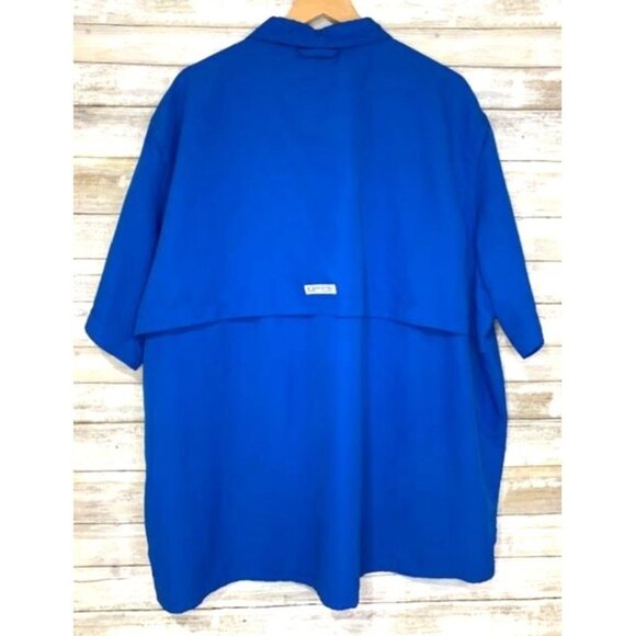 Realtree Fishing Men's Blue Short Sleeve Button-Up Shirt 2XL Polyester - Picture 2 of 9